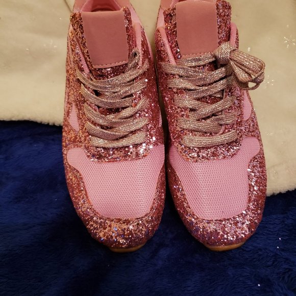 Pink Glittered Sneakers Sz 41 - Picture 6 of 6